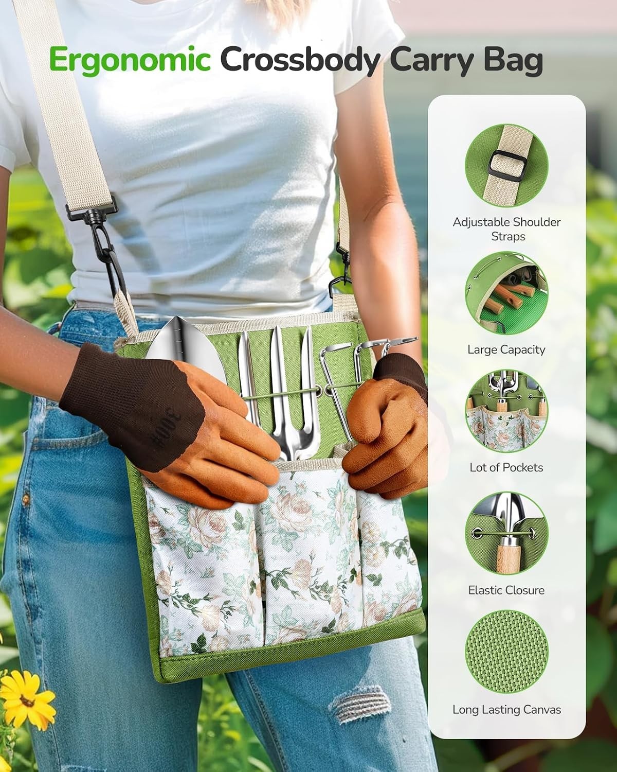All-in-One Gardening Tool Set – 11 Heavy-Duty Tools with Stylish Crossbody Bag