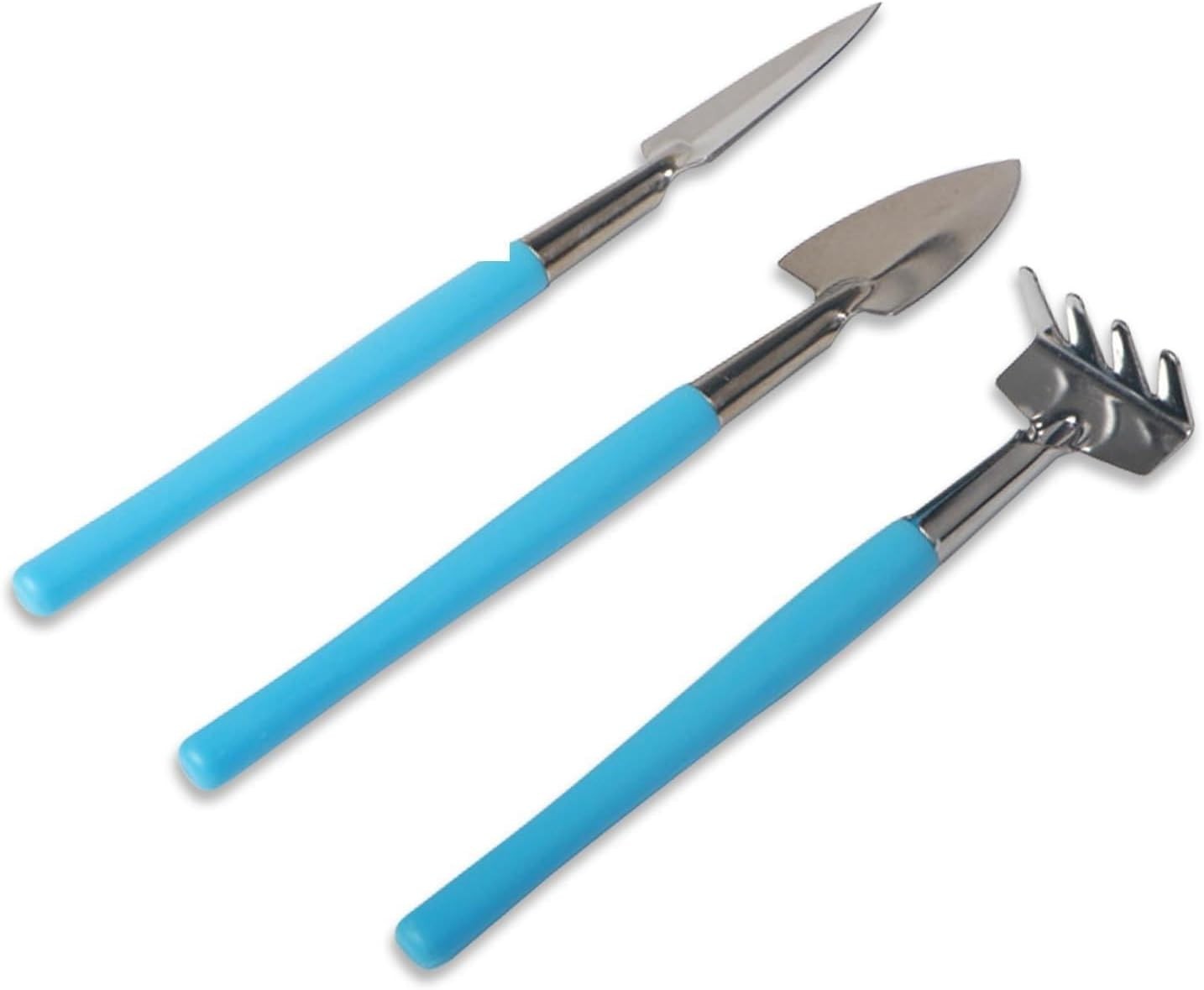 Mini Gardening Tools, 3Pcs Stainless Succulent Tools Kit Shovel Rake Trowel, …