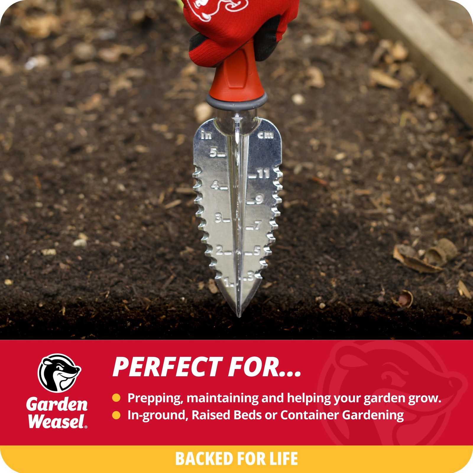 3-Piece Hand Tool Set for Digging, Planting, Weeding | Trowel, Transplanter,