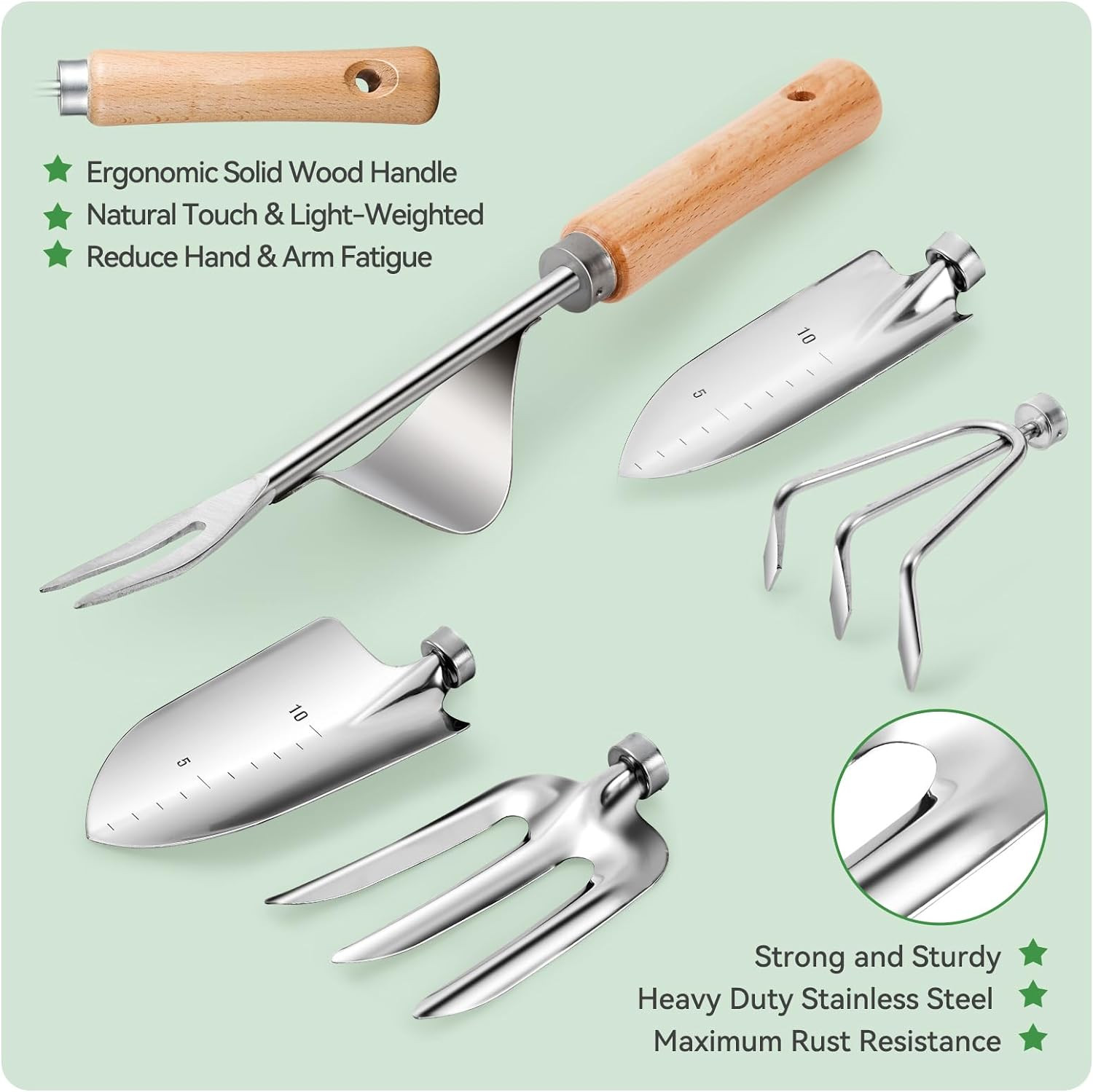 Gardening Tools 9-Piece Heavy Duty Garden Hand Tools with Fashion and Durable Ga