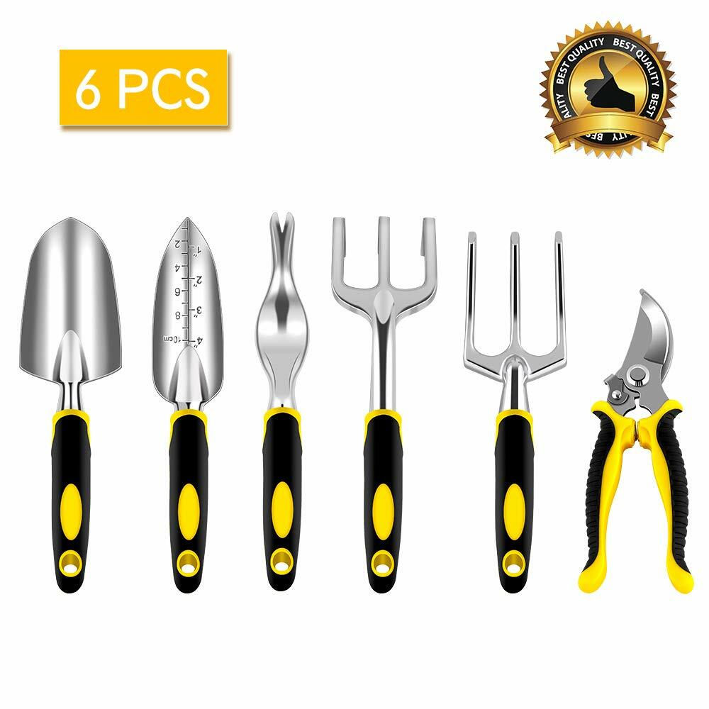Garden Tools Set-6 Piece Cast-Aluminum Heavy Duty Gardening Kits