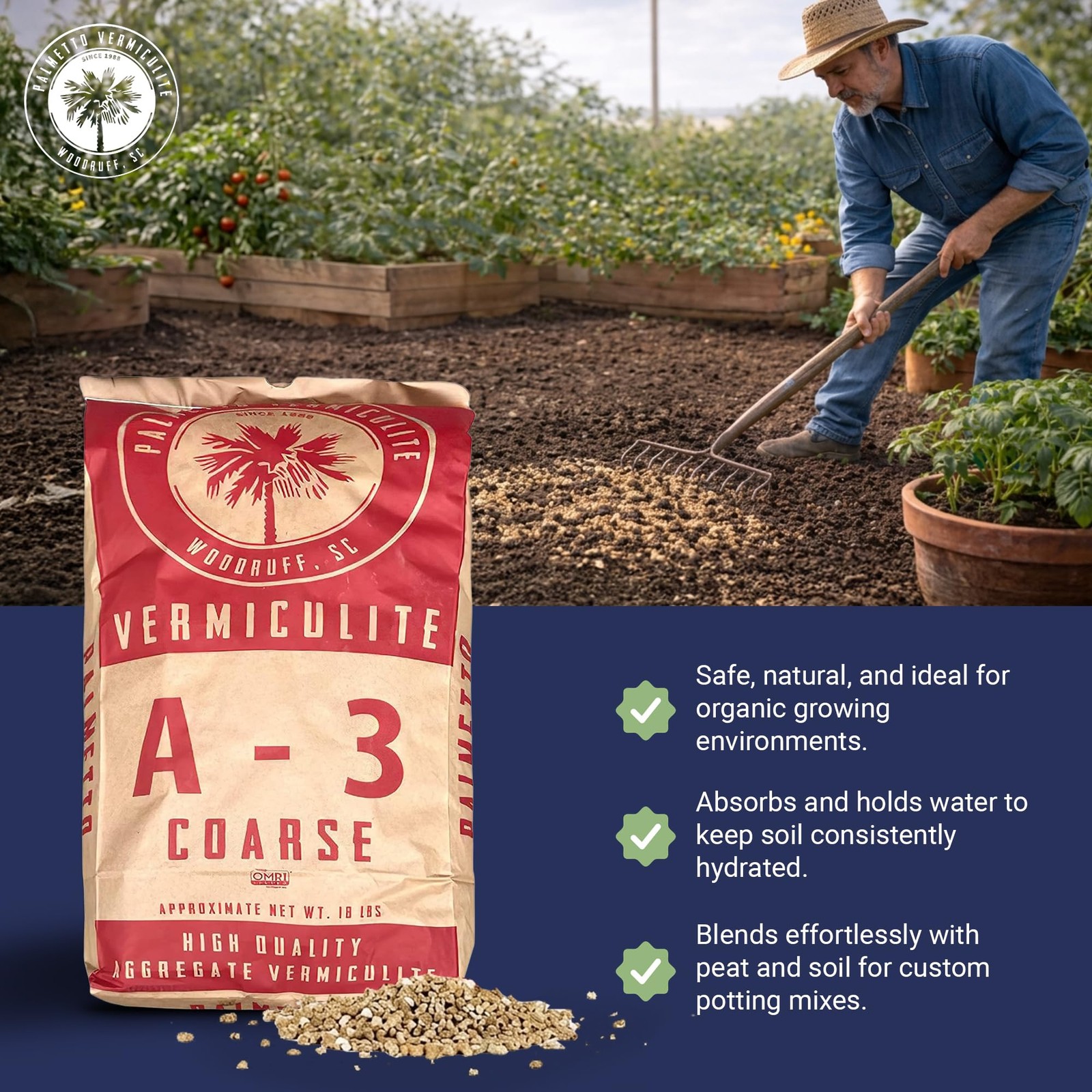 Palmetto Vermiculite Coarse Grade A-3 Horticultural Soil Additive 4 Cu Ft Bag –