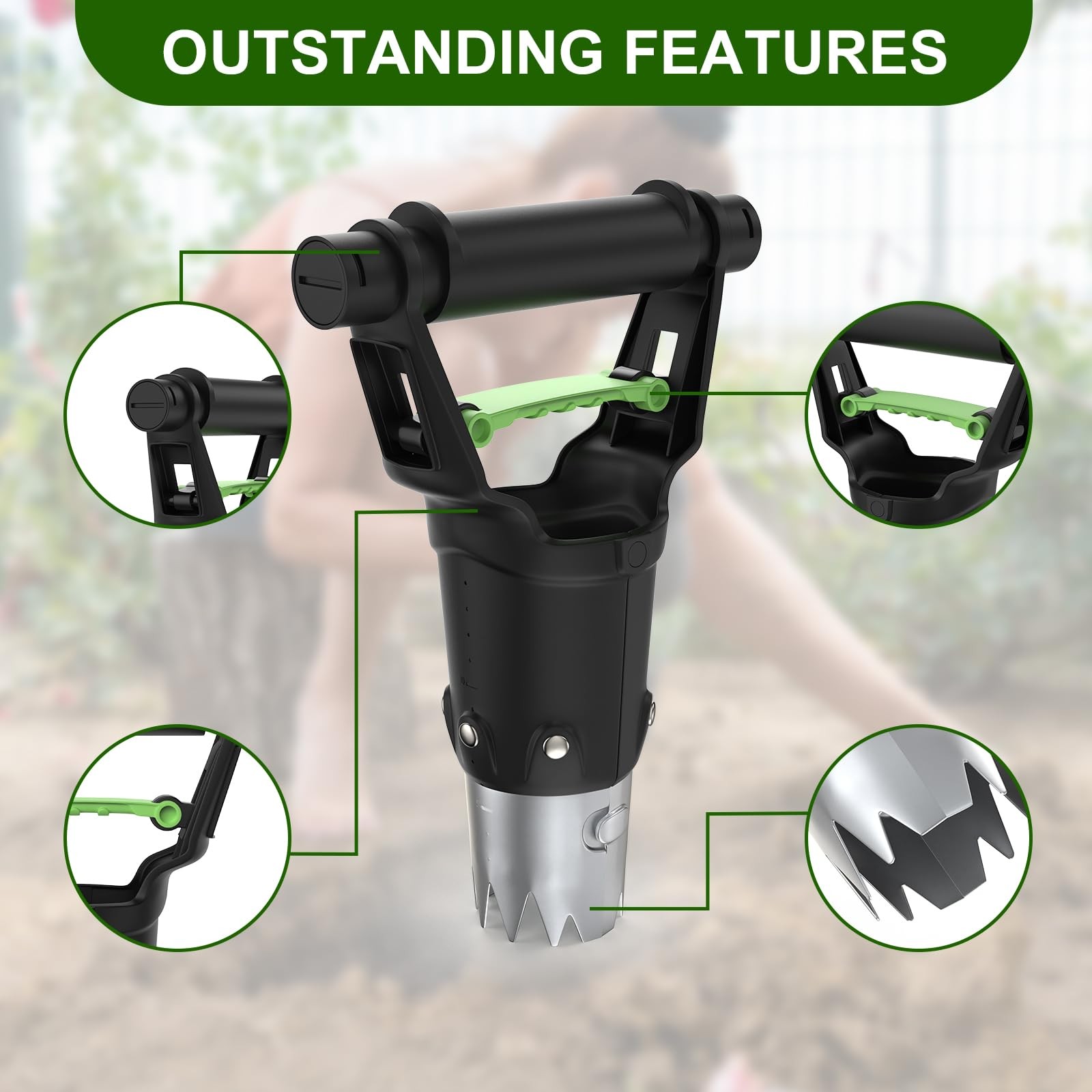 Sturdy Bulb Planter, 5 inches Depth Hand Bulb Planting Tool, Heavt Duty Stain…