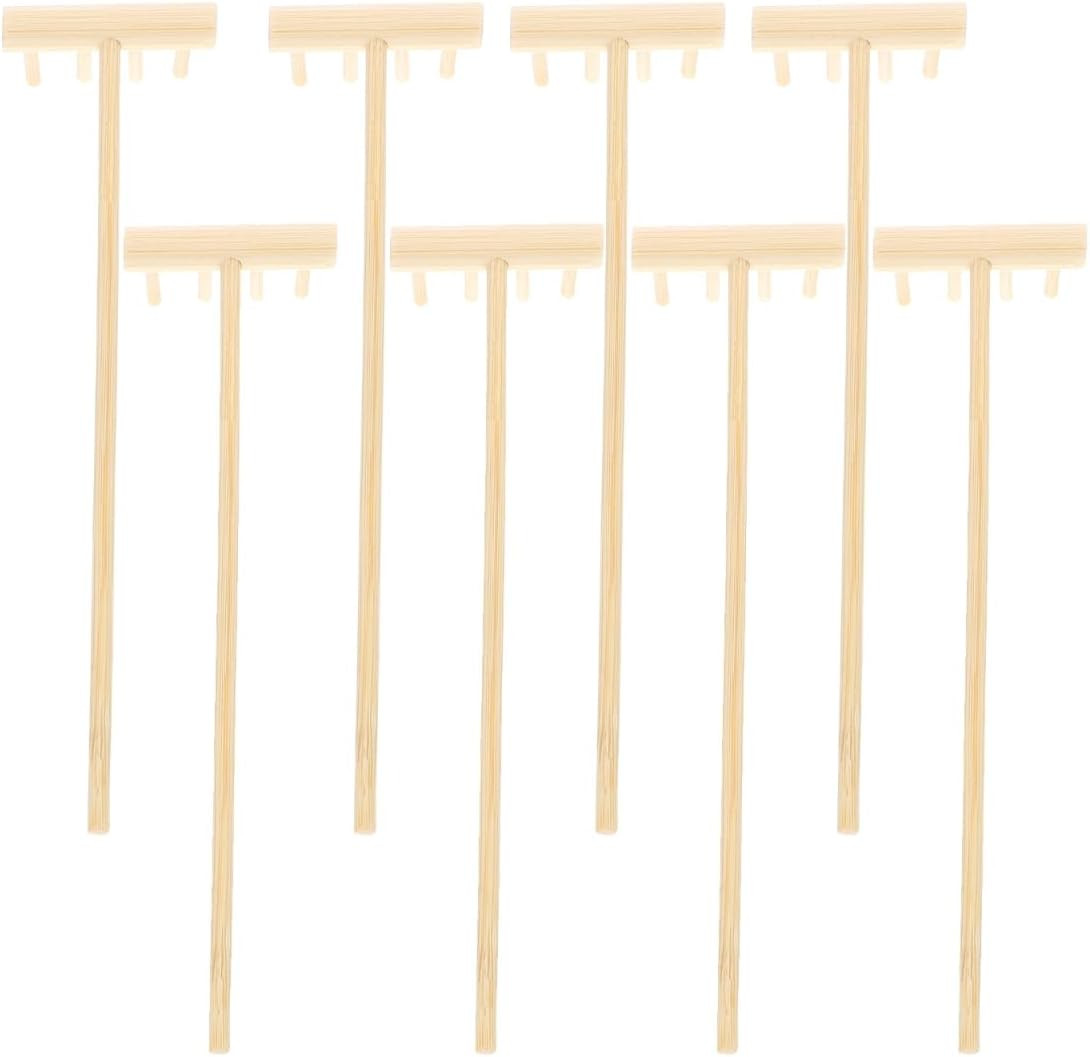 8Pcs Mini Bamboo Zen Garden Rake Set for Meditation and Tabletop Sand Garden Dec