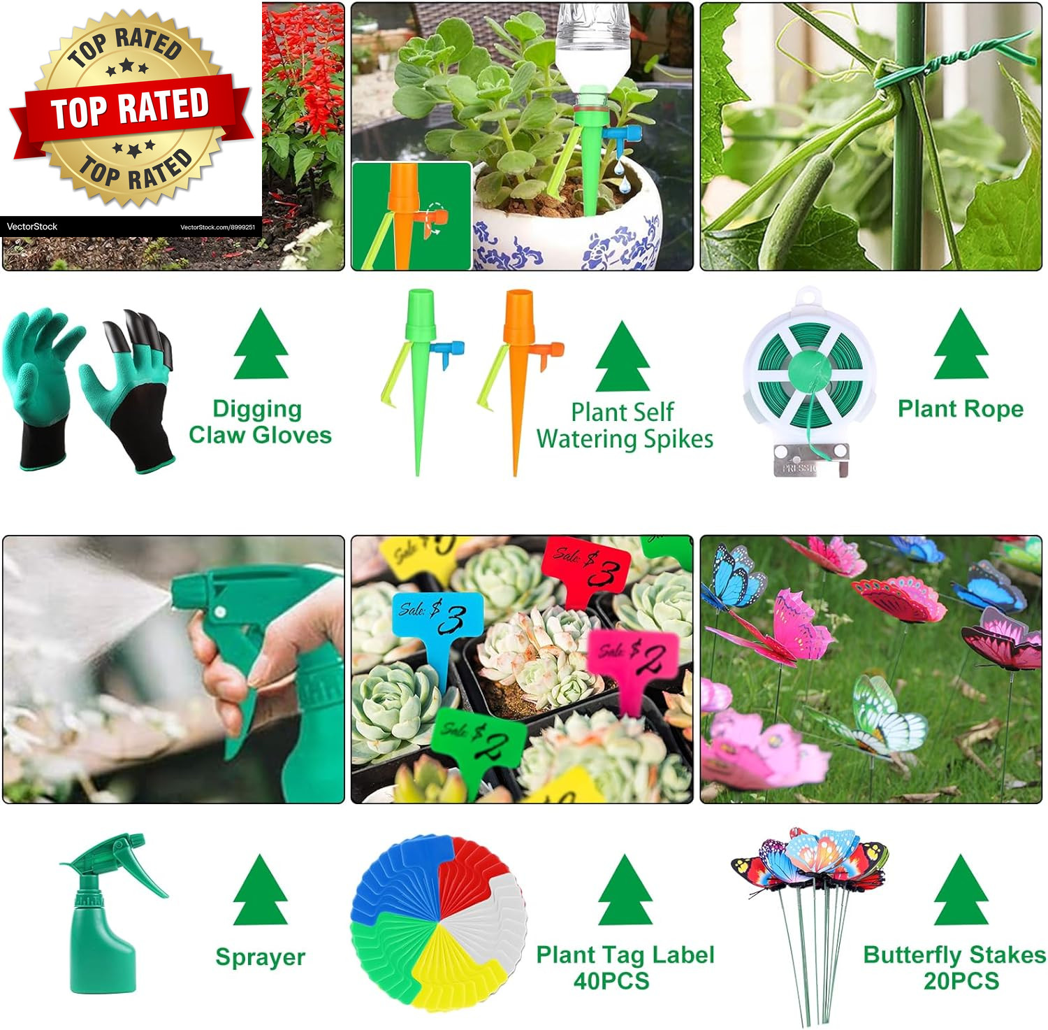 84 PCS Garden Tools Set10Pcs Succulent Tools Set Included 6Pcs Large Heavy Duty