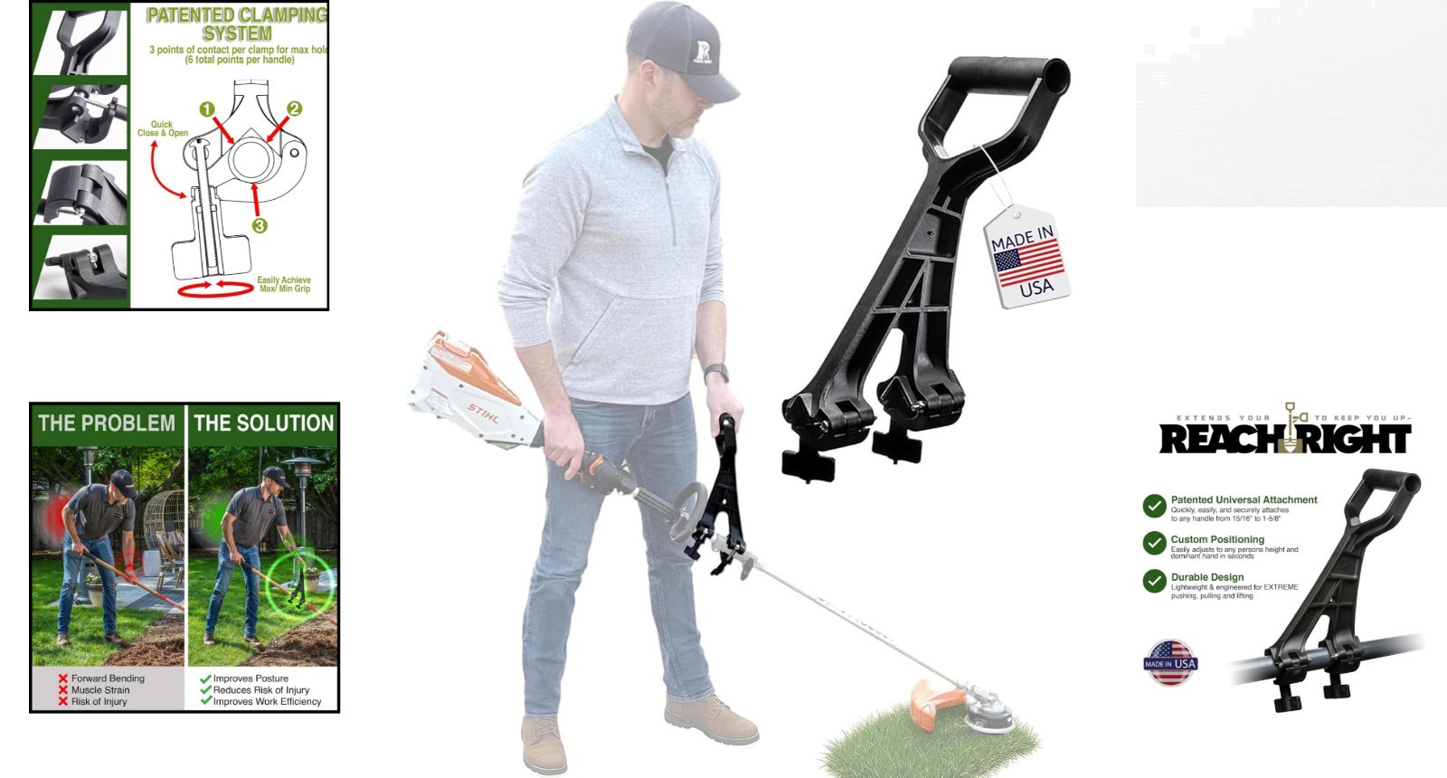 Lightweight Ergonomic Gardening Handle Attachment – Reduces Strain Instantly