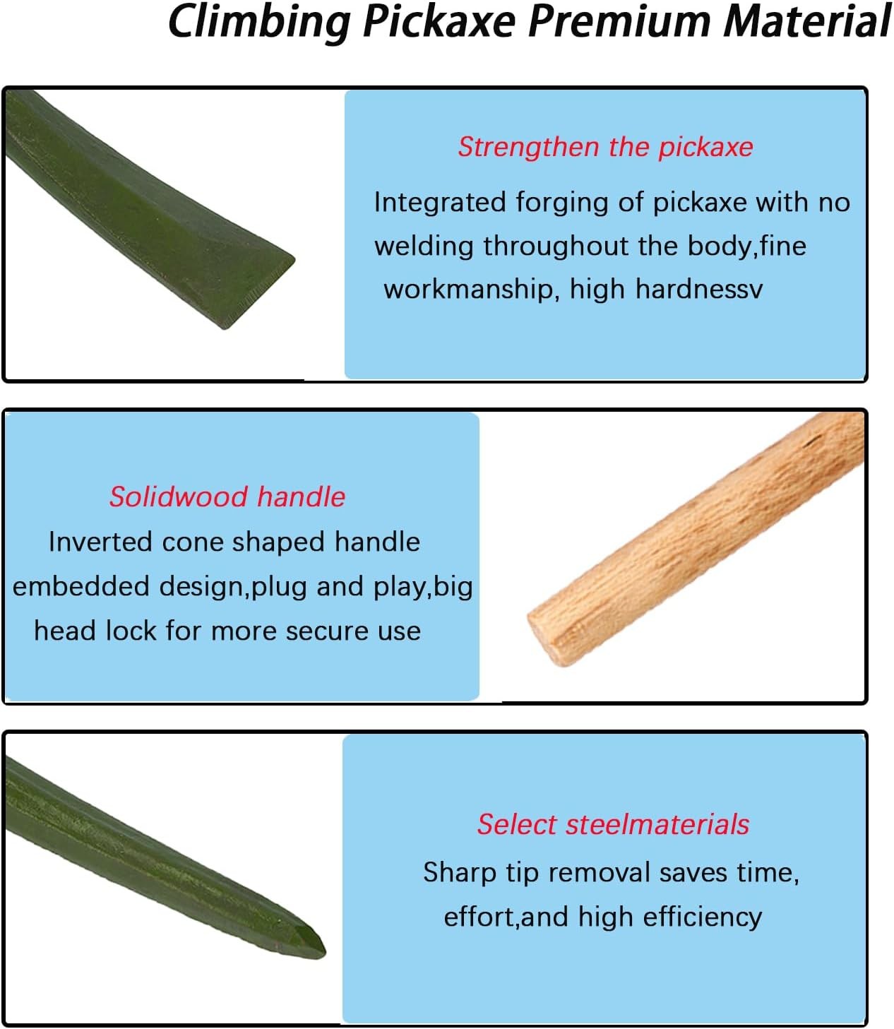 Forged Heat Treated Weeding Garden Pick Axe for Gardening Planting Vegetables