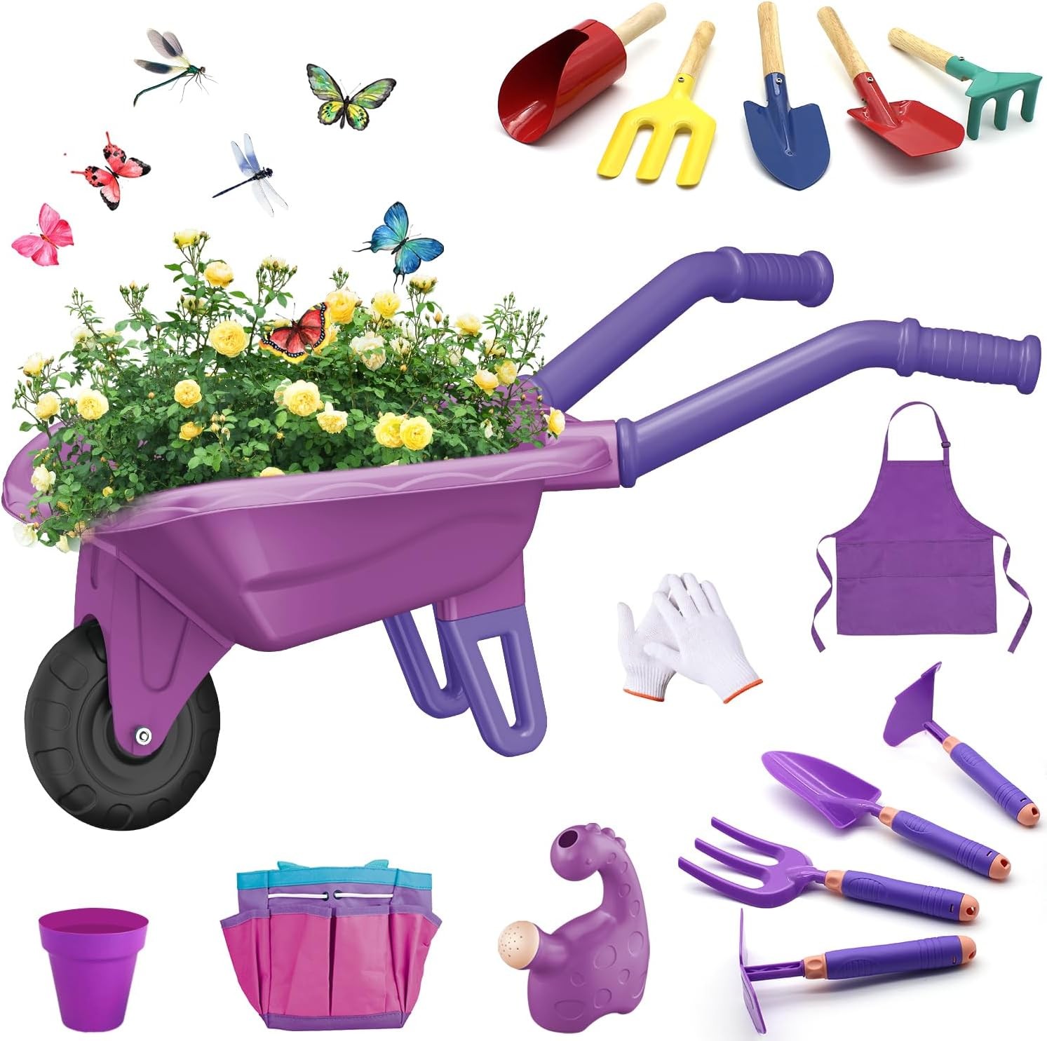 Kids Gardening Tool Set Girls Boys Toddler Tools Toy Kit