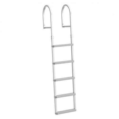 Removable Dock Ladder, 5 Steps, Aluminum Alloy Pontoon Boat Swim Ladder, with No