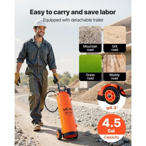 Industrial Sprayer, 4.5 Gallons Large Capacity, Stainless Steel Concrete Sprayer
