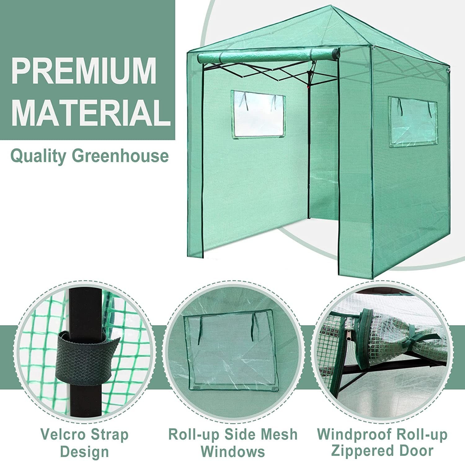 Pexfix 8X 8 Portable Walk-In Greenhouse For Outdoor Indoor Easy To Assemble Pop