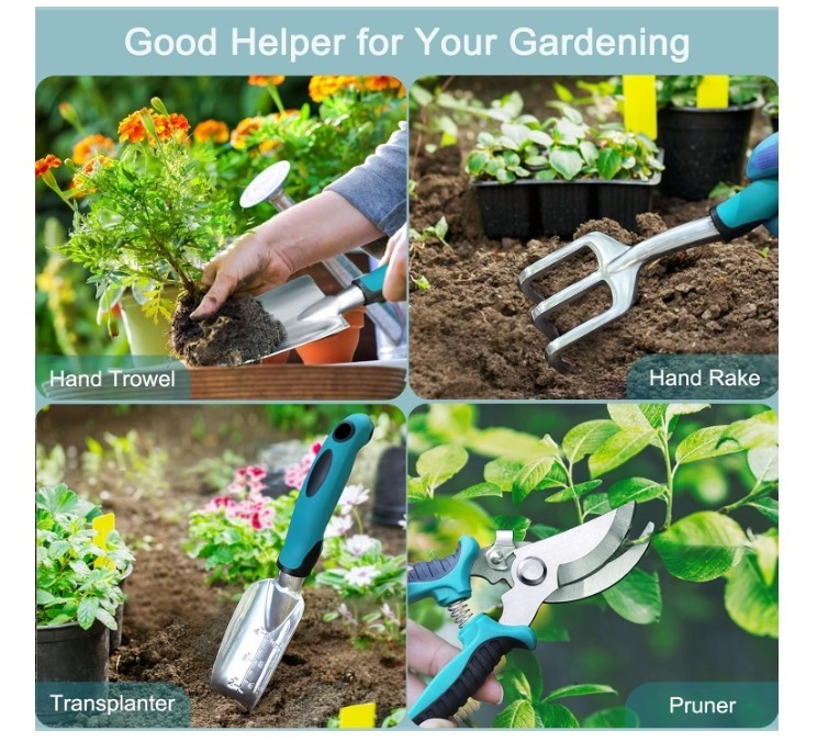 Garden Tools 7-Piece, Gardening Hand Tools, Gardening Tools Set with Rust-Proof