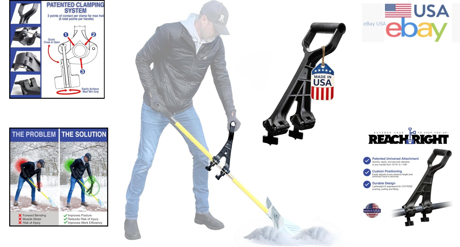 Durable Ergonomic Handle Grip for Lawn Tools, Shovels, and String Trimmers