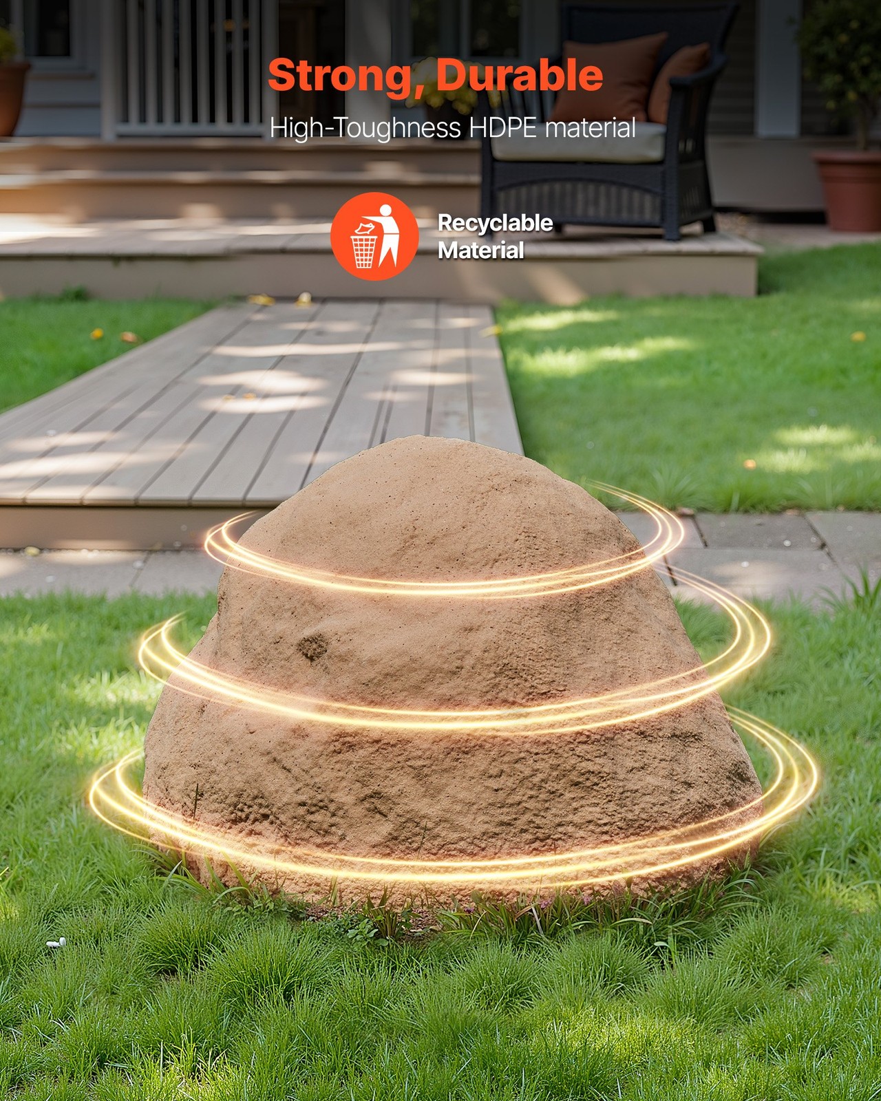 Faux Rock Cover, Outdoor Fake Rock Well Pump Cover, Realistic Natural Texture, L