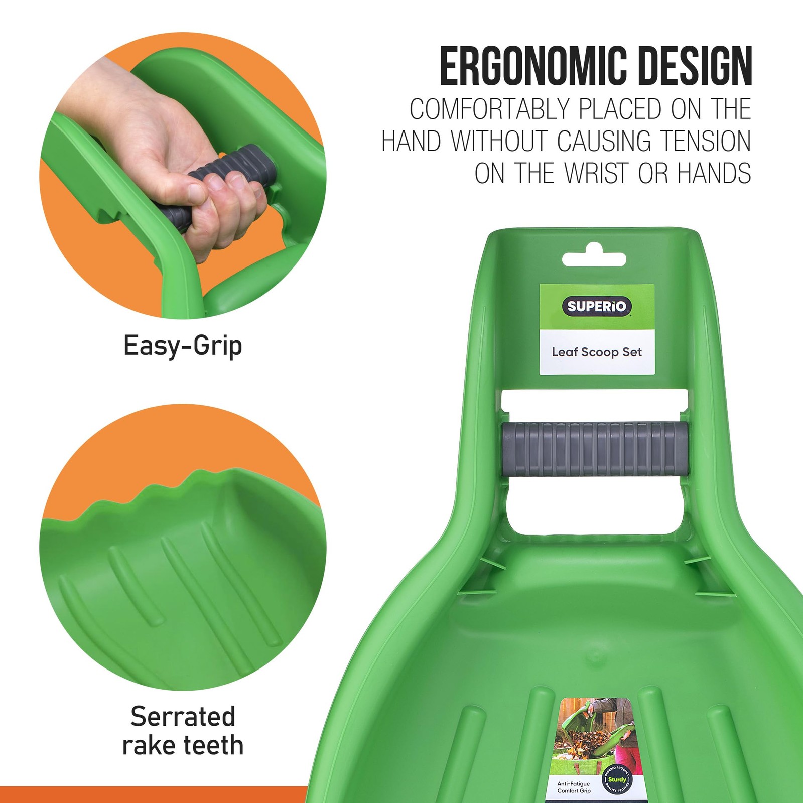 -Size Leaf Collector & Rake Set – Garden Leaf Scoops and Lawn Cleaning Tools …