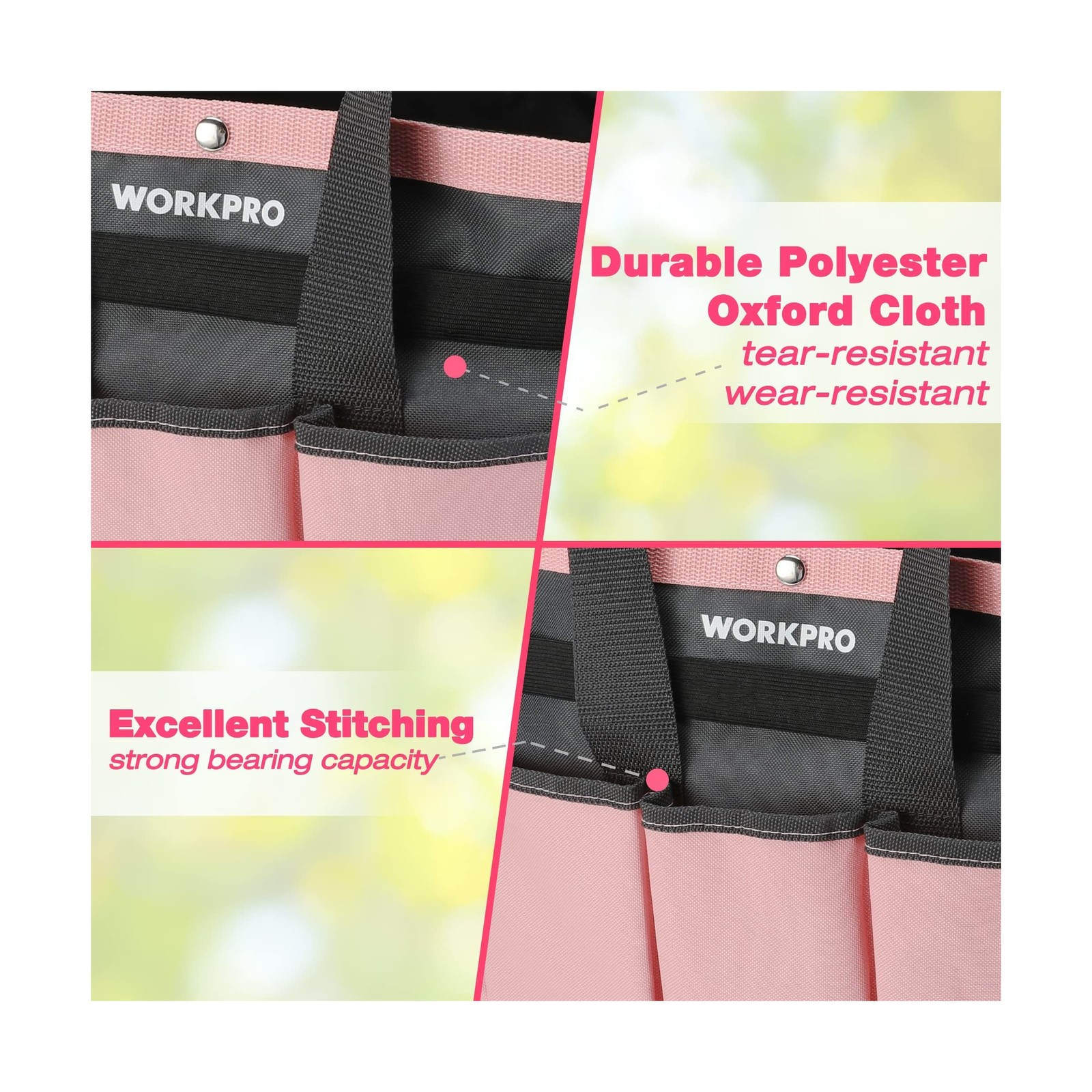 WORKPRO Garden Bag, Garden Tool Tote Storage Bag with 8 Pockets… FAST USA SHIP