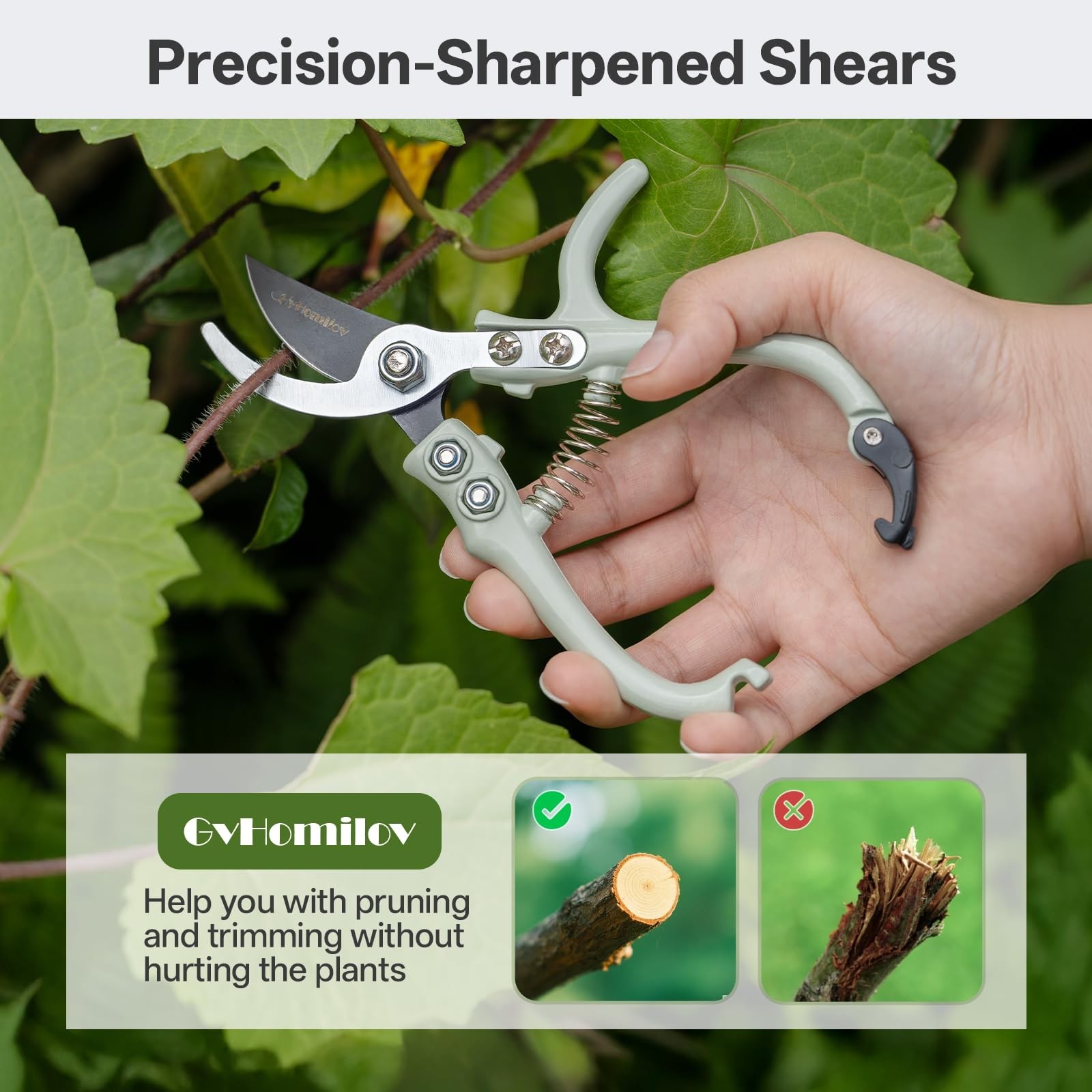 Pruning Shears for Gardening,Lightweight Plant Shears,Q-Shaped Garden Scissor…