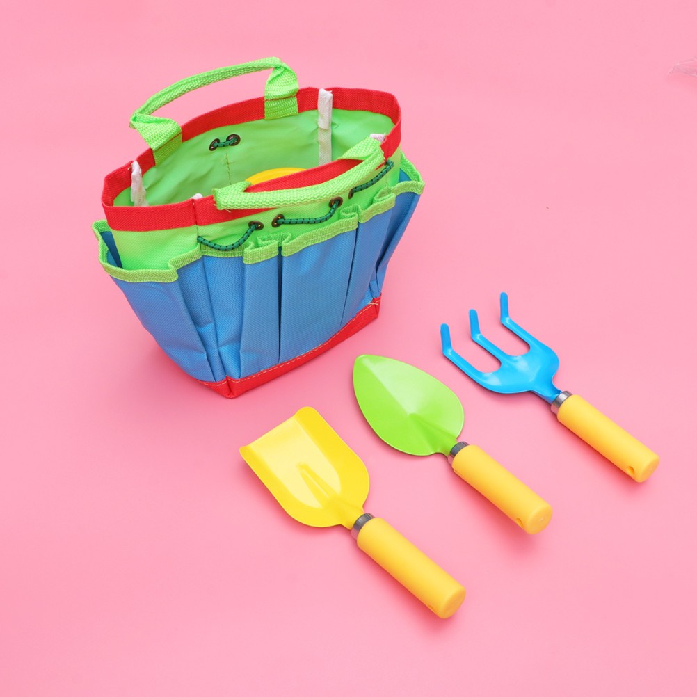 1 Set Colorful Garden Tool Toy with Durable Plastic Handles Mini Gardening Tools