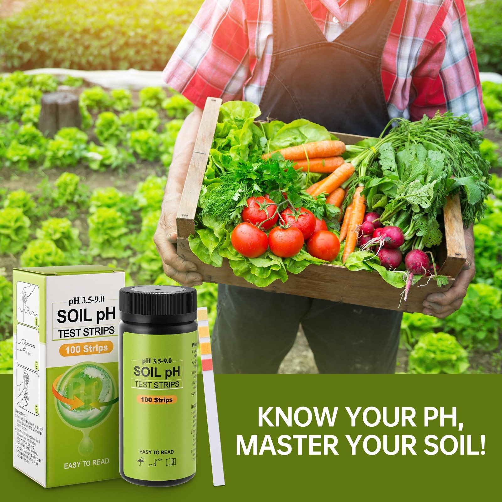 AAwipes Soil pH Test Kit (3.5-9 Range) 100 Strips Soil pH Tester for Acidity …