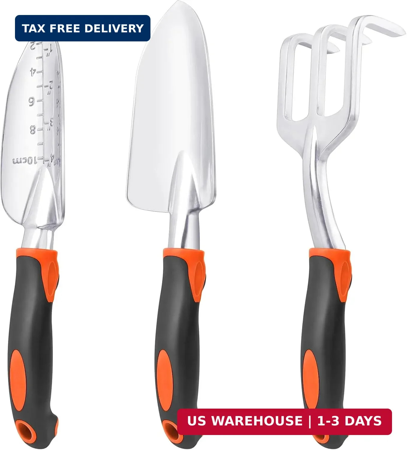 Garden Tools Set, 3 Pack Heavy Duty Gardening Tools Set Include Garden Shovel, T