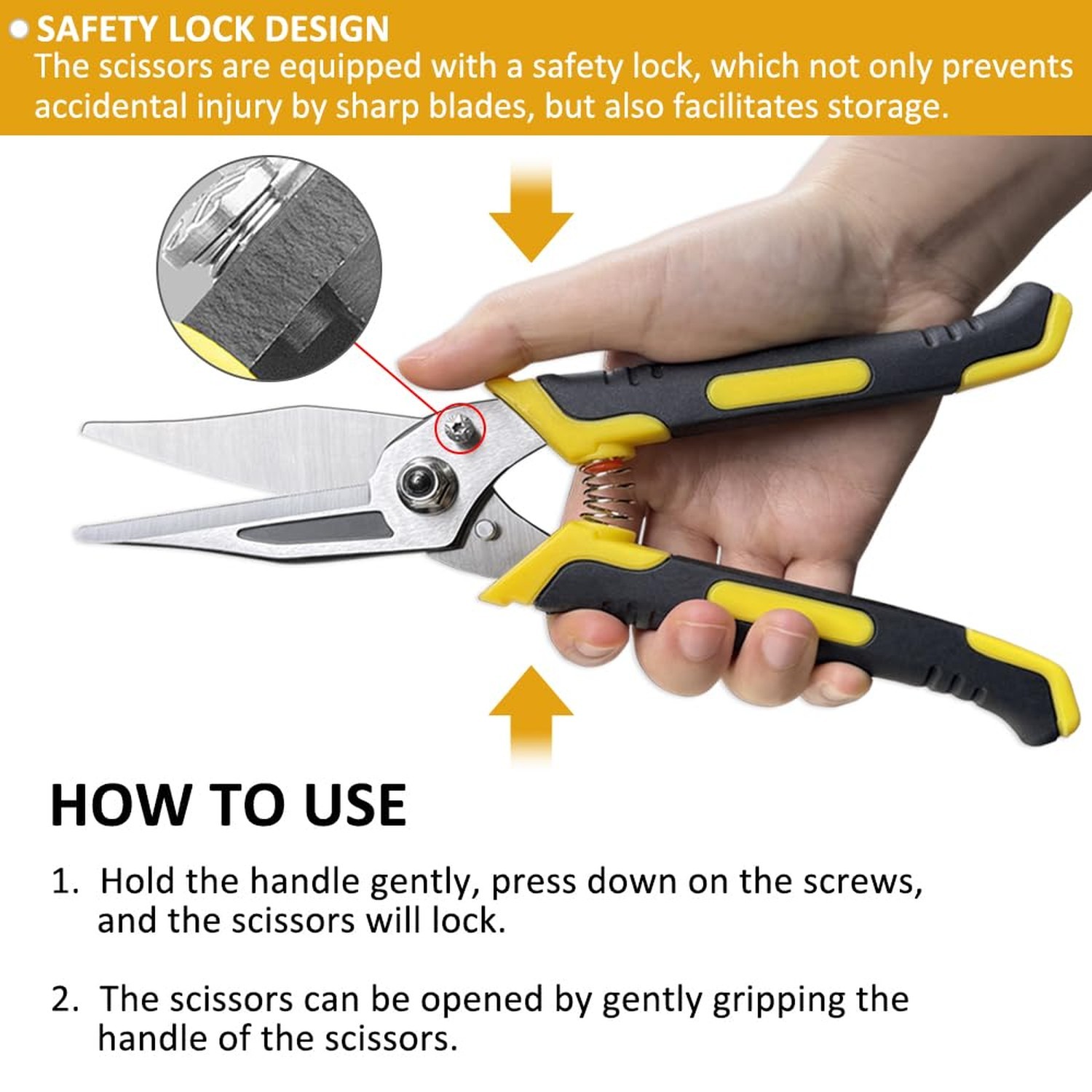 Stainless Steel Industrial Scissors, Utility Heavy Duty with Non-Slip Comfort…