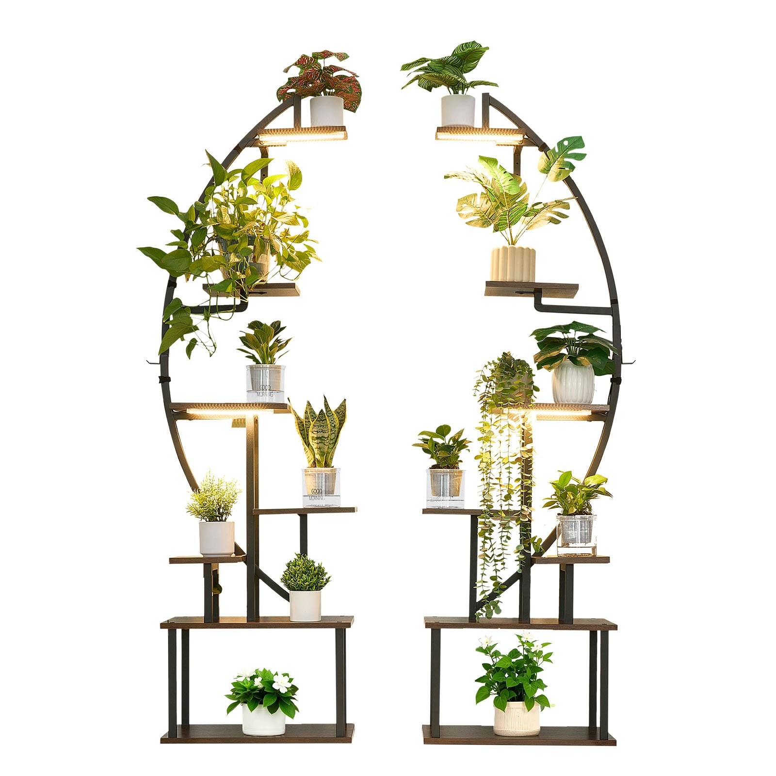 Plant Stand Indoor with Grow Lights, 65.5 in Tall 7-Tiered Lighted Plant Shelf,