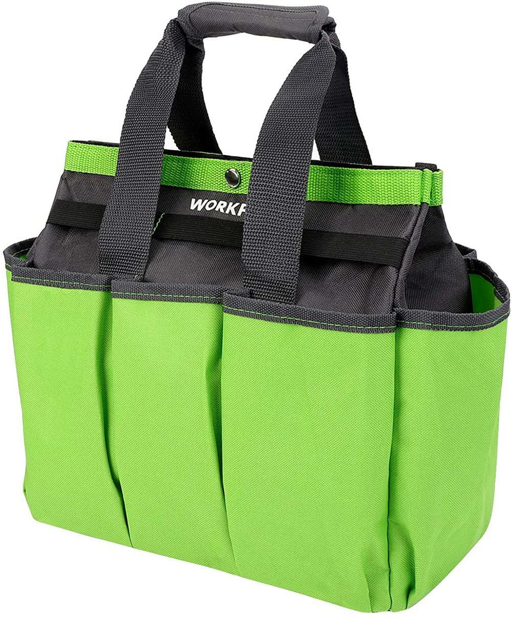 WORKPRO Garden Tool Bag, Garden Tote Storage Bag with 8 Pockets 12″x 12″ x 6″