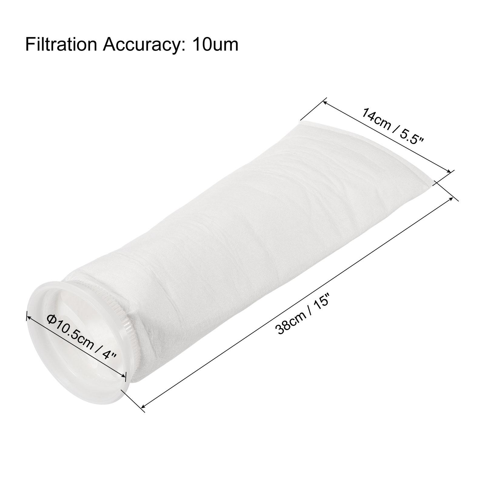 4pcs 4″ Ring Filter Socks 10 Micron Mesh Bags Pool Skimmer Basket White