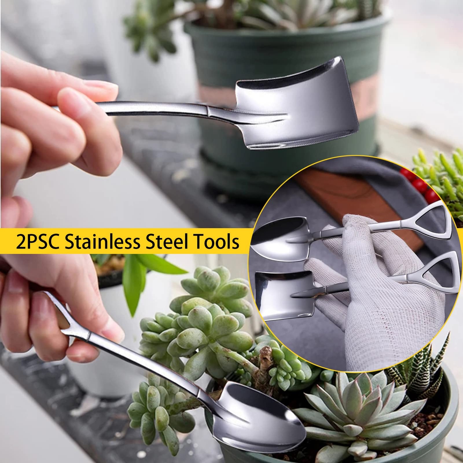 Wobodan 12 Pcs Succulent Tools Set Mini Transplanting Garden Tools Kit for In…