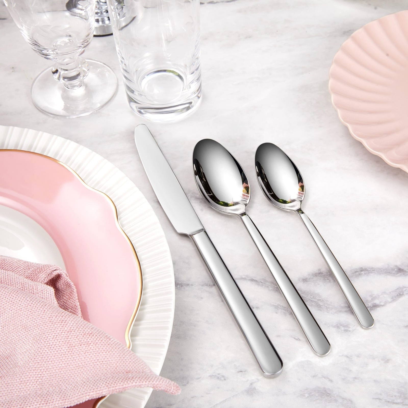KEAWELL Premium Aline 8-Piece 7.4 inch Spoon Set – 18/10 Stainless Steel S