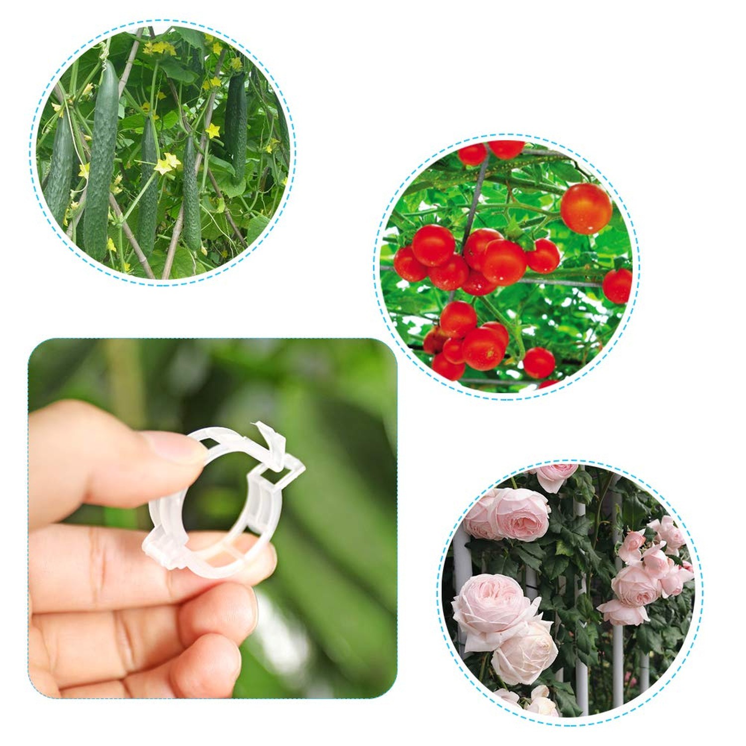 KAMILLEE Plant Support Clips, 100pcs Plastic Garden Plant Support Clips Tomat…