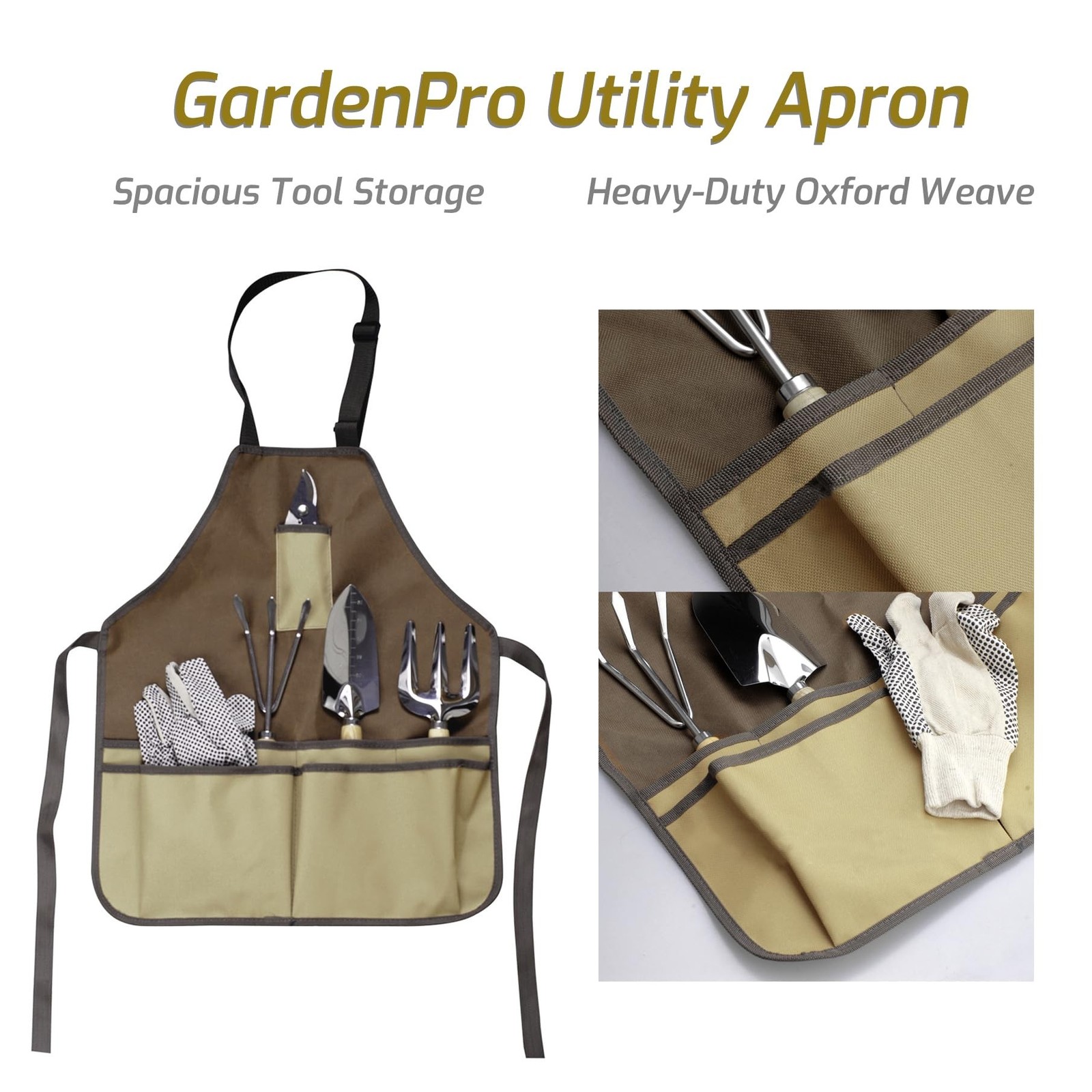 13-Piece Garden Tools Set with Tote Bag & Apron, Repotting Mat – Stainless St…