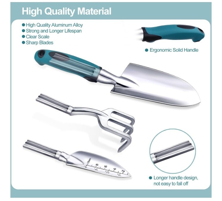Garden Tools 7-Piece, Gardening Hand Tools, Gardening Tools Set with Rust-Proof
