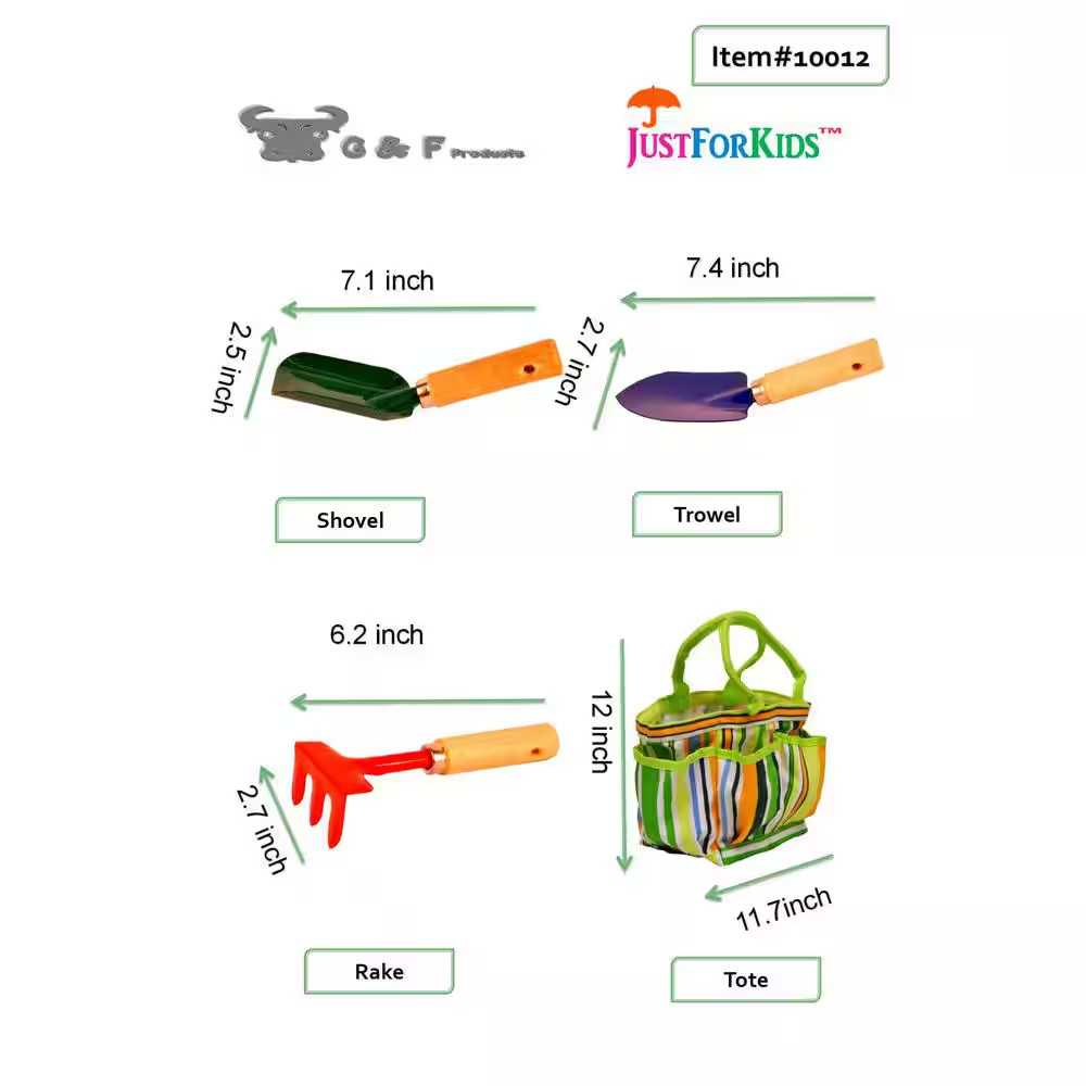 Kids Garden Tool Set with Tote