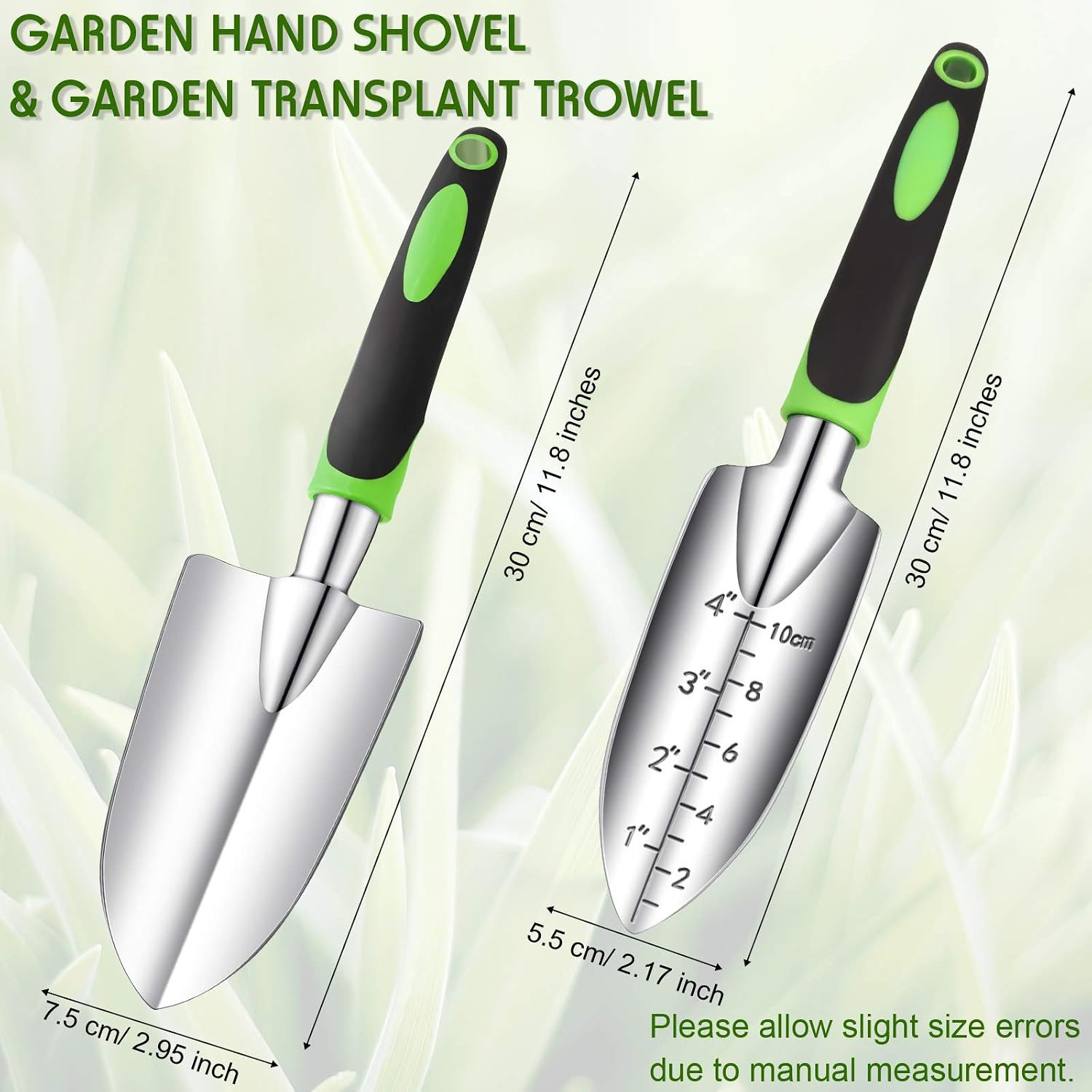 Garden Hand Trowel Transplant Trowel with Measurements Aluminum Alloy Plantin…