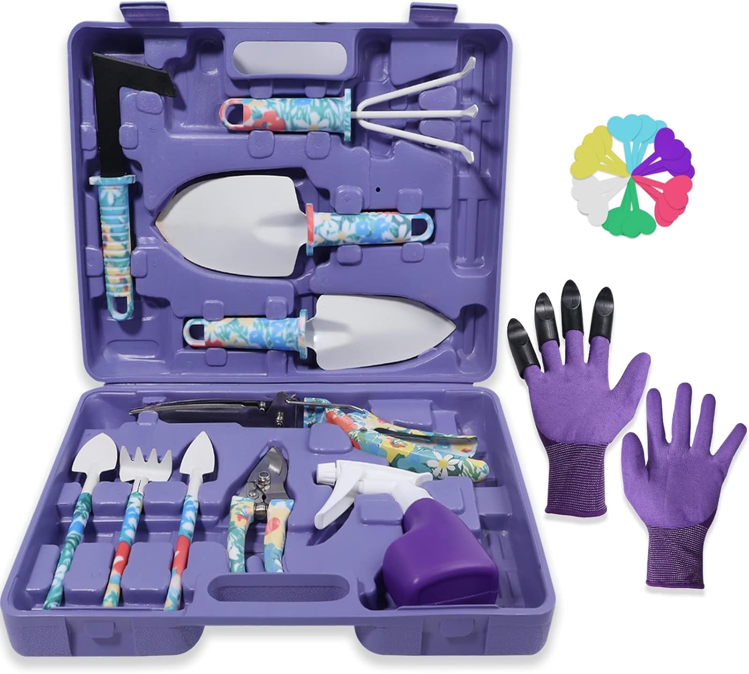 Tbltaca Garden Tool Set 30 PCS Stainless Steel Floral Print