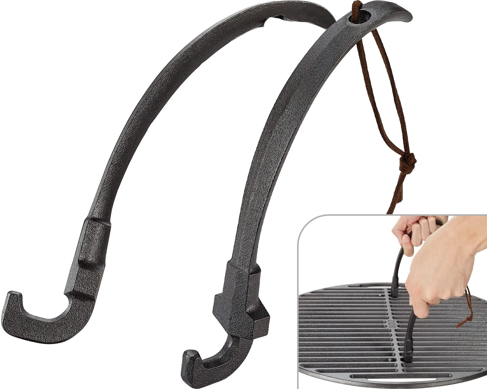 Griaddict 2Pack Barbecue Cooking Grids Gripper Cast Iron Grill Grate –