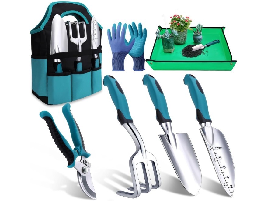 Garden Tools 7-Piece, Gardening Hand Tools, Gardening Tools Set with Rust-Proof