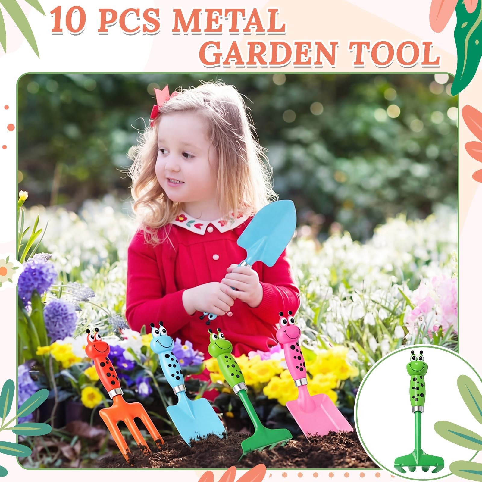 10 Pack Beach Toys for Children Sand Kit Beach Shovels with Rake Fork Trowel …