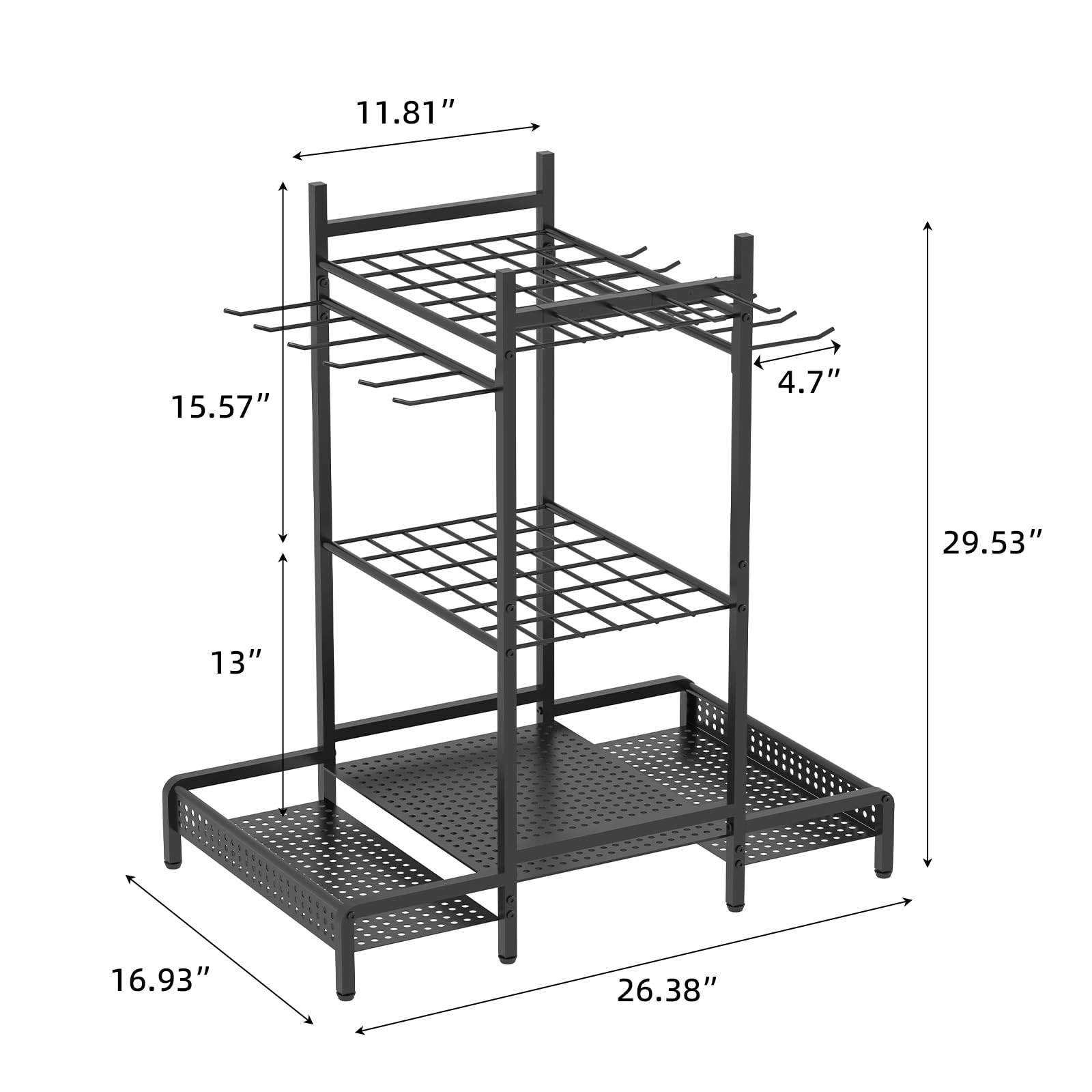 Organizer Yard Tool Storage Rack,Garden Organizer,Steel Yard Tool Racks To St…