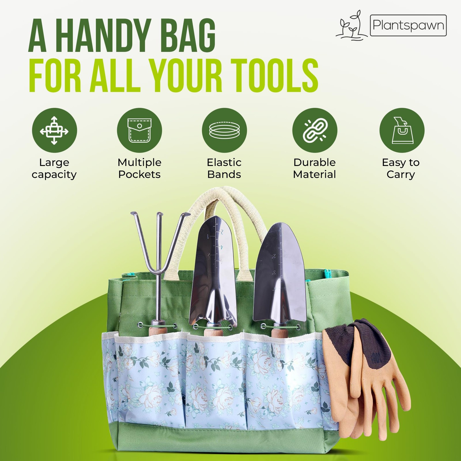 9 PCS Gardening Tools Set with Bag | HeavyDuty RustProof Hand Tools with Wood…