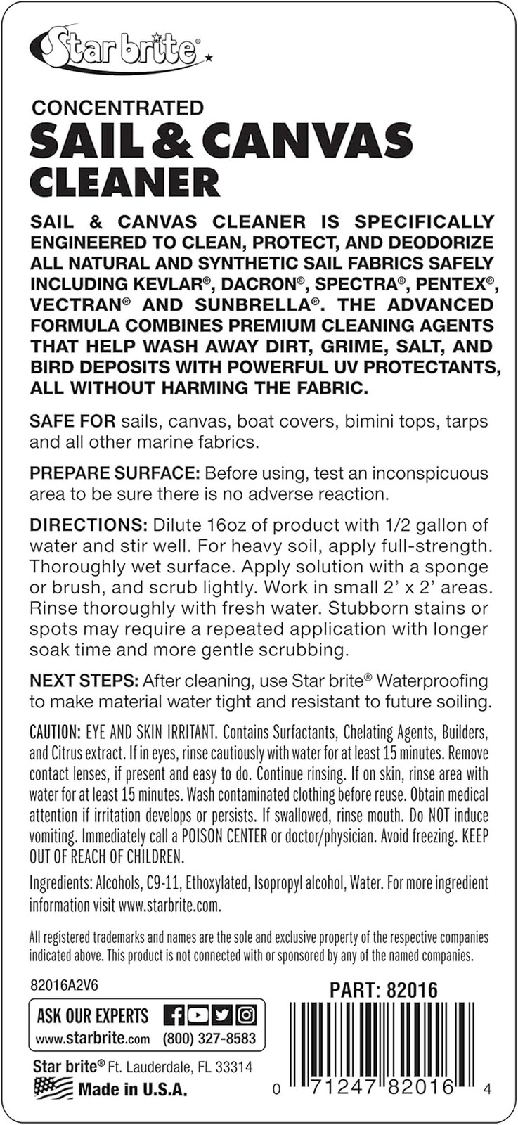 Concentrated Sail & Canvas Cleaner – Specially Formulated for All Natural & Synt