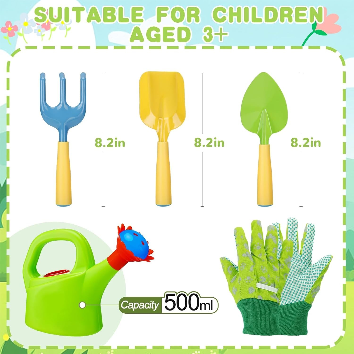 Sturdy Kids Gardening Toy Set with Gloves & Watering Can – Gift for Toddlers