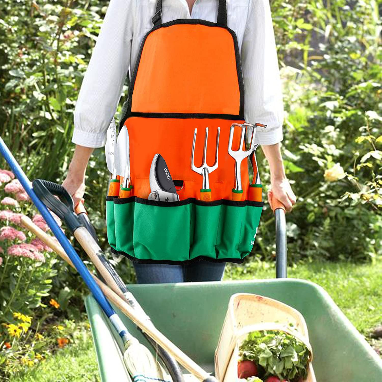 12PC Garden Tool Set with Apron Heavy Duty Aluminum Gardening Kit