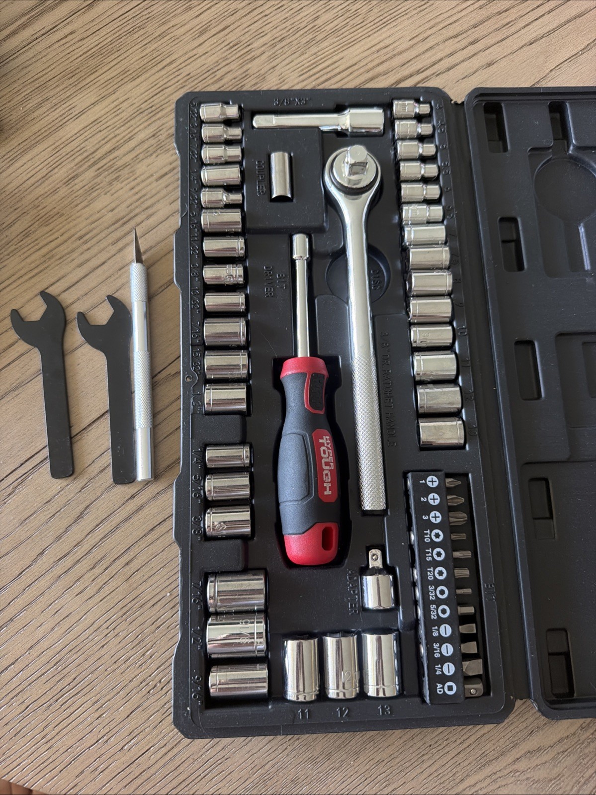 Hyper Tough 54-Piece Socket Set + 376Pc Hardware Nails Assortment Bundle