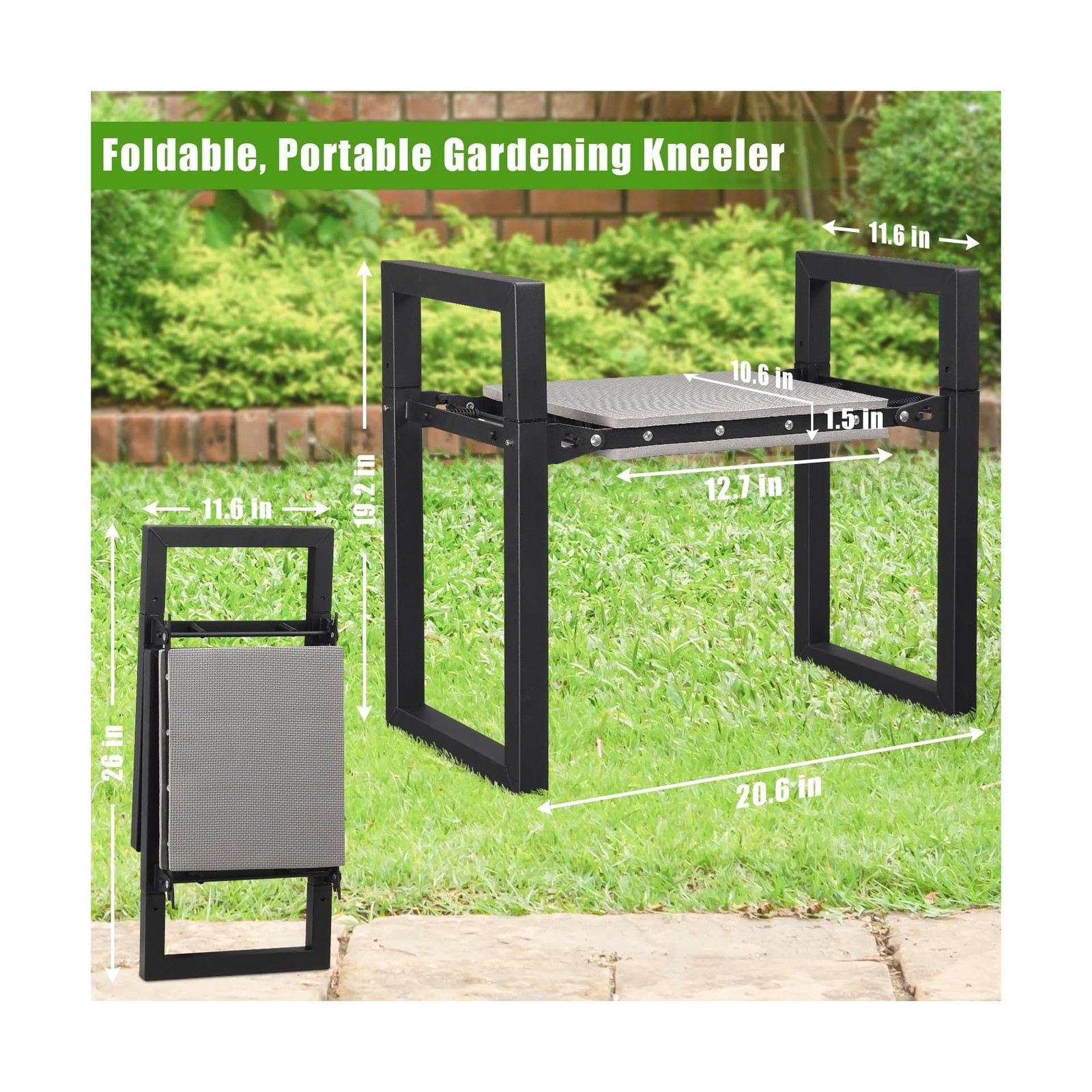 Garden Kneeler and Seat, 12.7″ Wide Folding Heavy Duty Gardenin… USA FAST SHIP