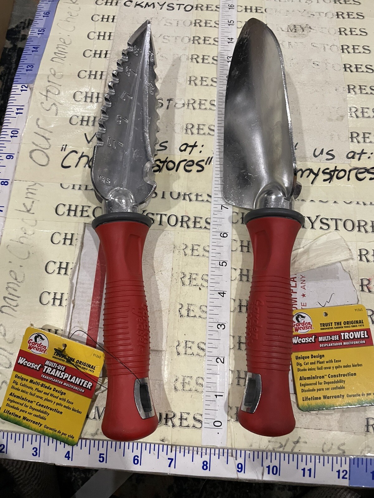 Garden Weasel Multi-Use Transplanter 91360 & Multi Use Trowel 91365 ,aluminum