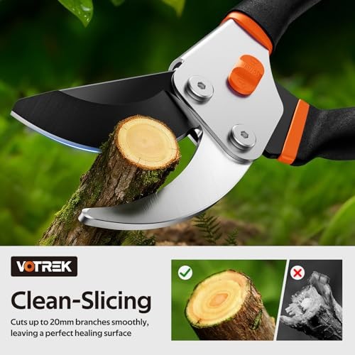 VOTREK 8.5″ Professional Pruning Shears – Heavy Duty Bypass Garden Clippers SK5