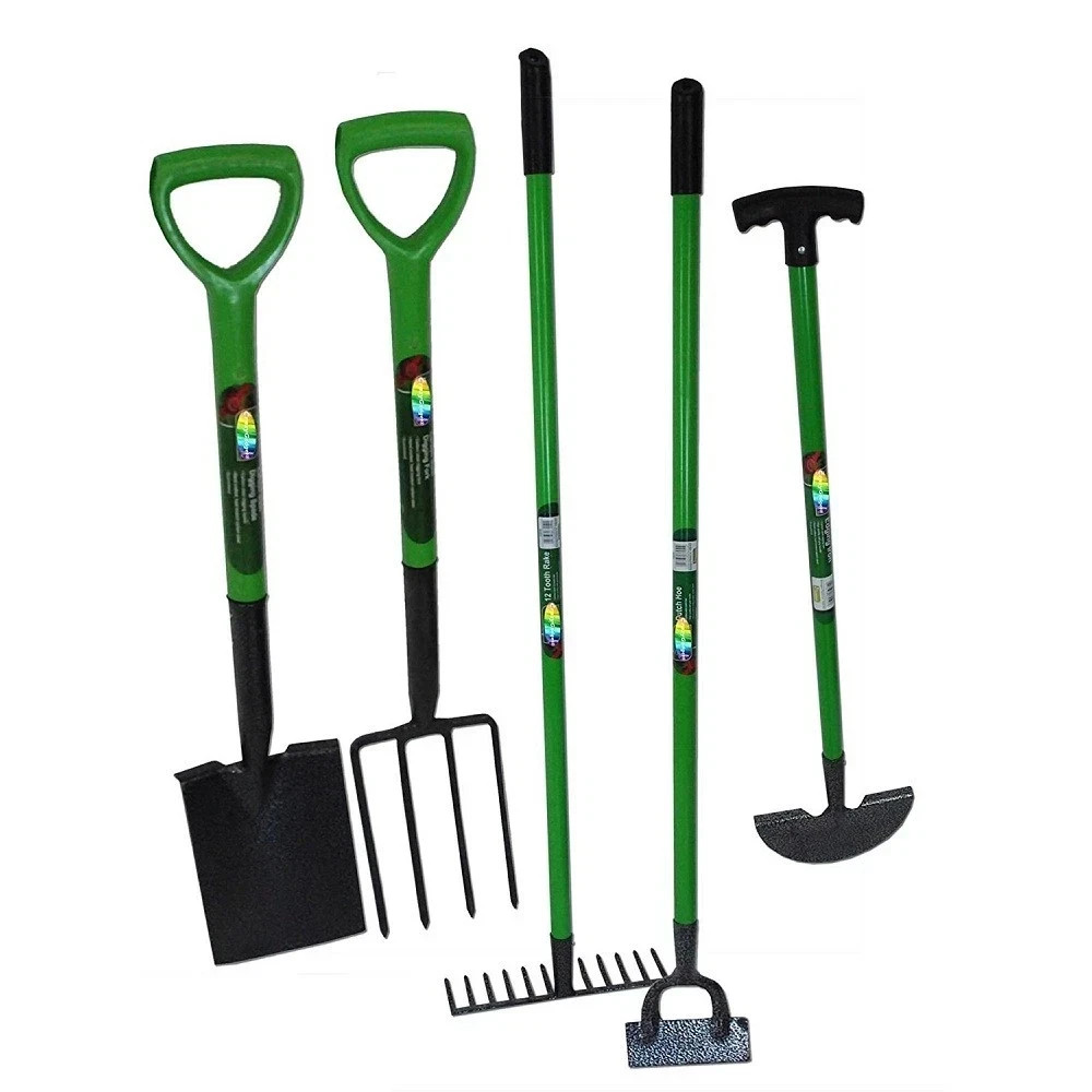 Gardening Tool set Carbon Steel Heat Treated Rake Fork Hoe Spade Edging iron