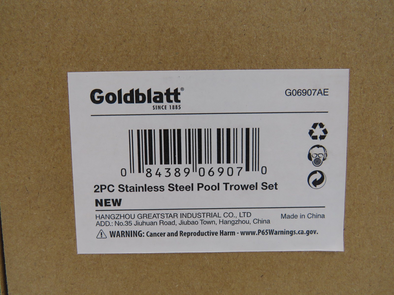 Goldblatt 2pcs Stainless Steel Trowel Set With Soft Grip Handle Includes 16 NEW